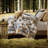 Luxurious 9-piece Oversized King Bedding Set, Polyester Jacquard, Modern Gold Design