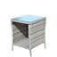Table basse carrée en rotin de PE avec plateau en verre trempé, table de bout en osier avec cadre en acier pour le patio intérieur extérieur, brun