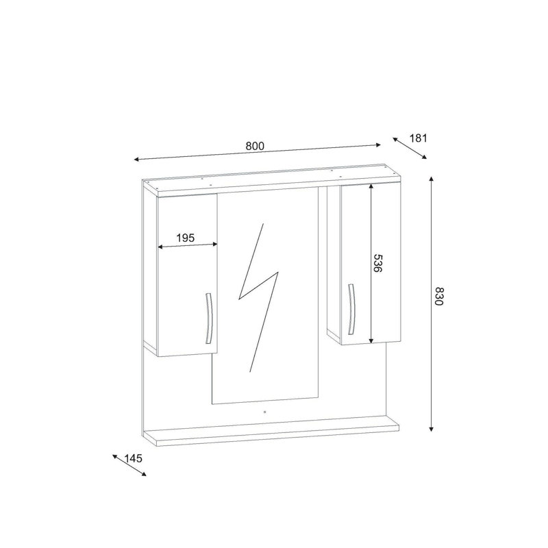 Armoire de salle de bain élégante avec miroir, blanc, 31,5 po x 32,7 po x 7,1 po | 100% panneau de particules enduit de mélamine, épaisseur: 0,7 pouce | Comprend de nombreuses tablettes et une conception murale pour une utilisation efficace de l'espace
