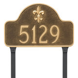 Fleur de Lis 1-Line Lawn Address Sign