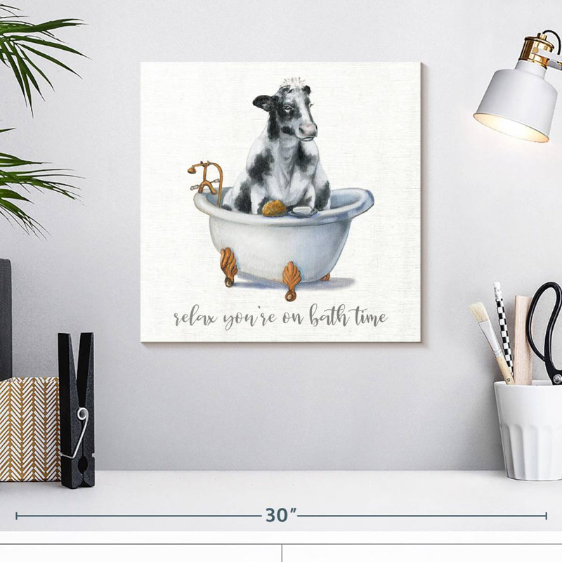 Ketti Bath Time Cow, 16" H x 16" W