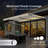 Semi-Cassette Patio Awning with LED Lights - Moroccan Collection -54833129-54833133