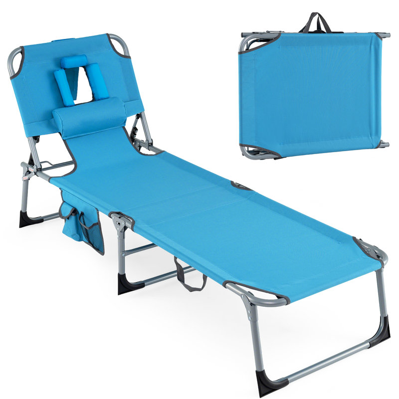 Chaise longue inclinable 76 po Leva, Bleu