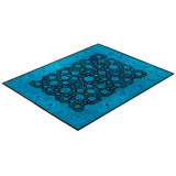 Overdyed Hand-Knotted Wool Modern-Contemporary Green Area Rug 8' 3" x 10' 4"