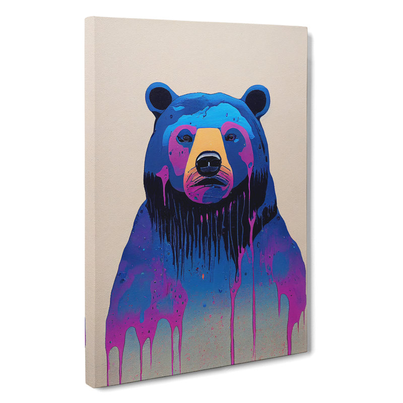 Dripping Paint Bear No.2 - Wrapped Canvas Print, 50cm H x 35cm W