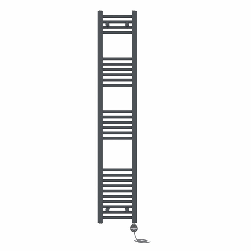 Desdemona Straight Towel Rail Heated Towel Rails, 160cm H x 30cm W x 3cm D, Anthracite