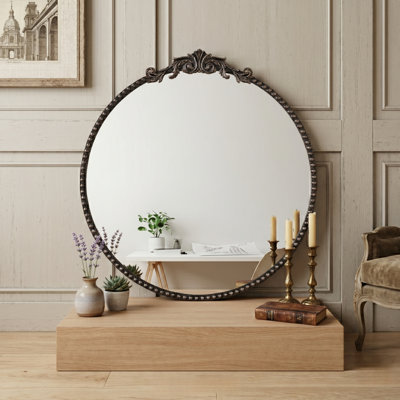 Miroir d'appoint mural 26 po x 24 po Baroque