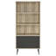Minerva Distressed Pine 3-Shelf Bookcase With Drawers