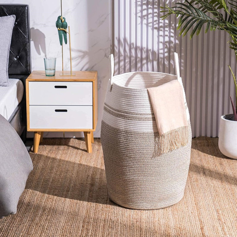 105L Laundry Hamper With Handle,Foldable, Brown