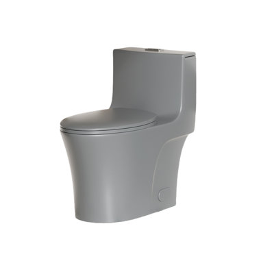 Grey 002 Comfort Height Toilet, 1/1.60 , Water Elongated Floor Mounted With Soft Closing Seat Dazzling 002, Motivating