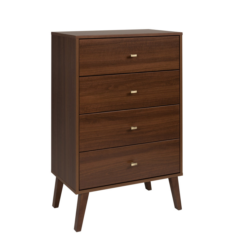 Commode à 4 tiroirs de 26,5 po de largeur Breux, Cerisier