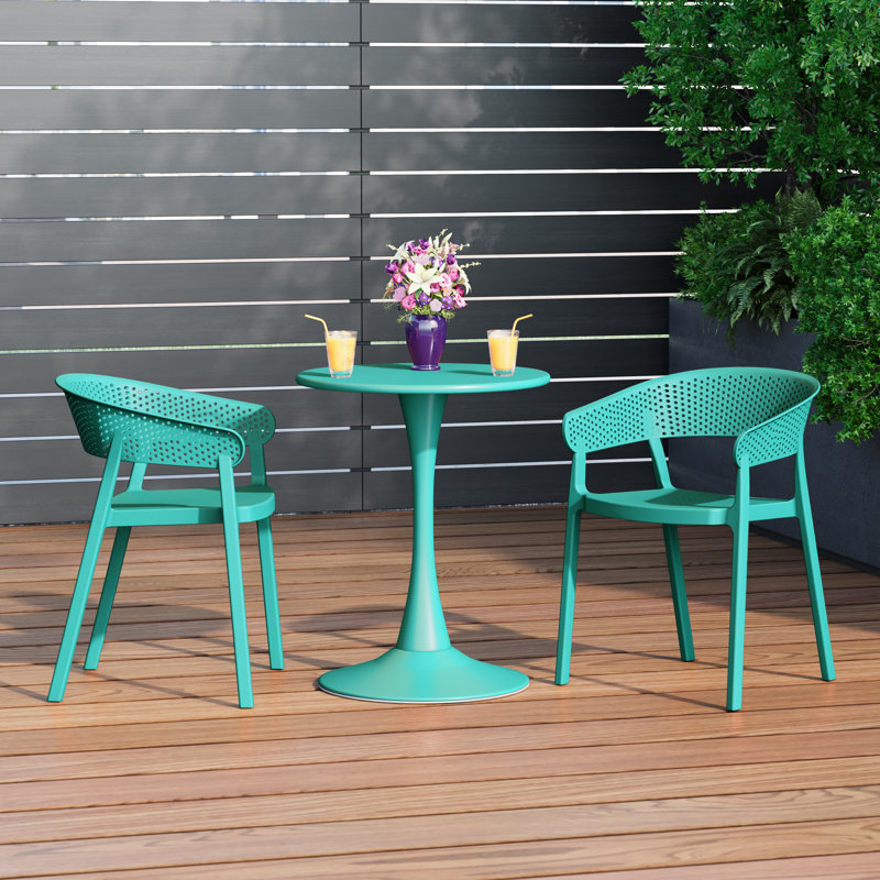 Ensemble repas extérieur 2 personnes, H 28,5 po x l 23,5 po x P 23,5 po, 2, Sarcelle