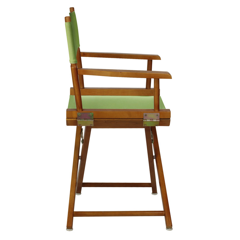 18" Folding Director Chair, Honey Oak, Lime Green