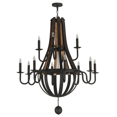 Barrel Stave Madera 12 - Light Chandelier