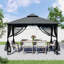 Pavillon de jardin double en métal avec toit-111128223-111128222
