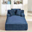 Chaise longue en velours côtelé bleu, sans assemblage, siège simple, tissu doux, ensemble de ressorts, salon surdimensionné ergonomique pour la détente au bureau et maison de retraite