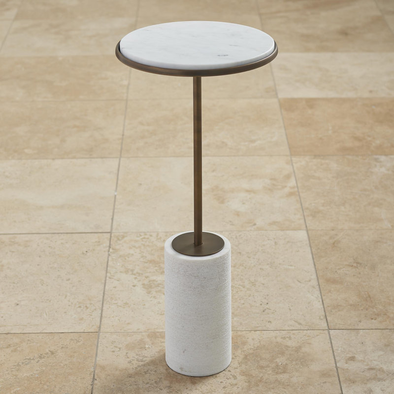 Table courte en marbre à noyau court - bronze