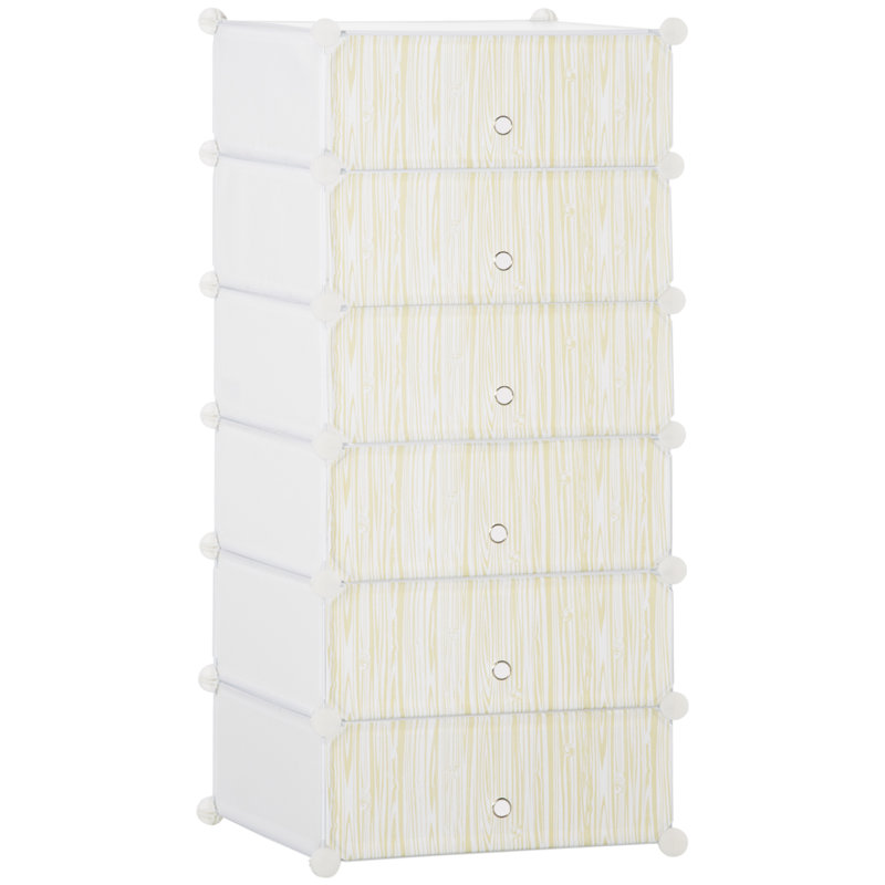 6 Pair Shoe Storage Box, White
