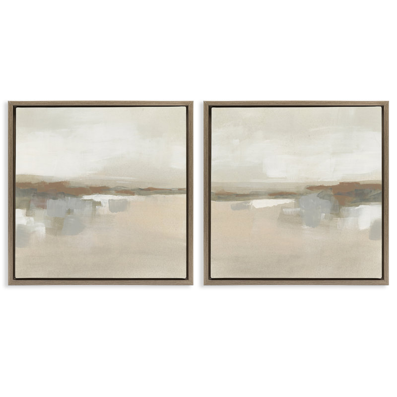 Ensemble de cadres flottants 2 pièces Earthy Landscape Impressions, design par June Erica Vess, H 25 po x l 25 po
