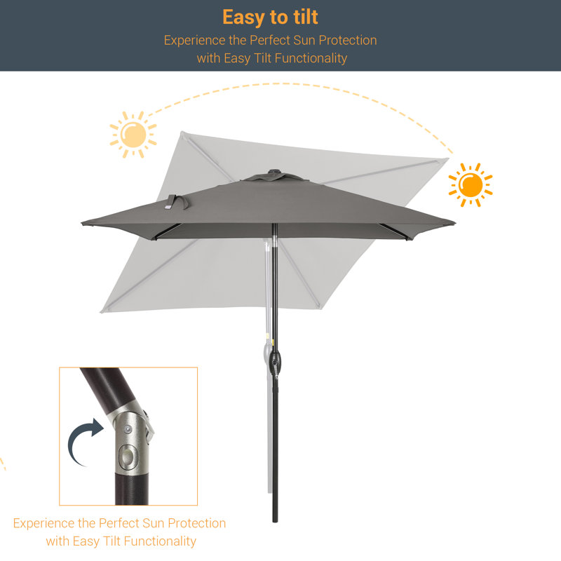 Parasol de marché carré 78,1 po Sakia, Gris