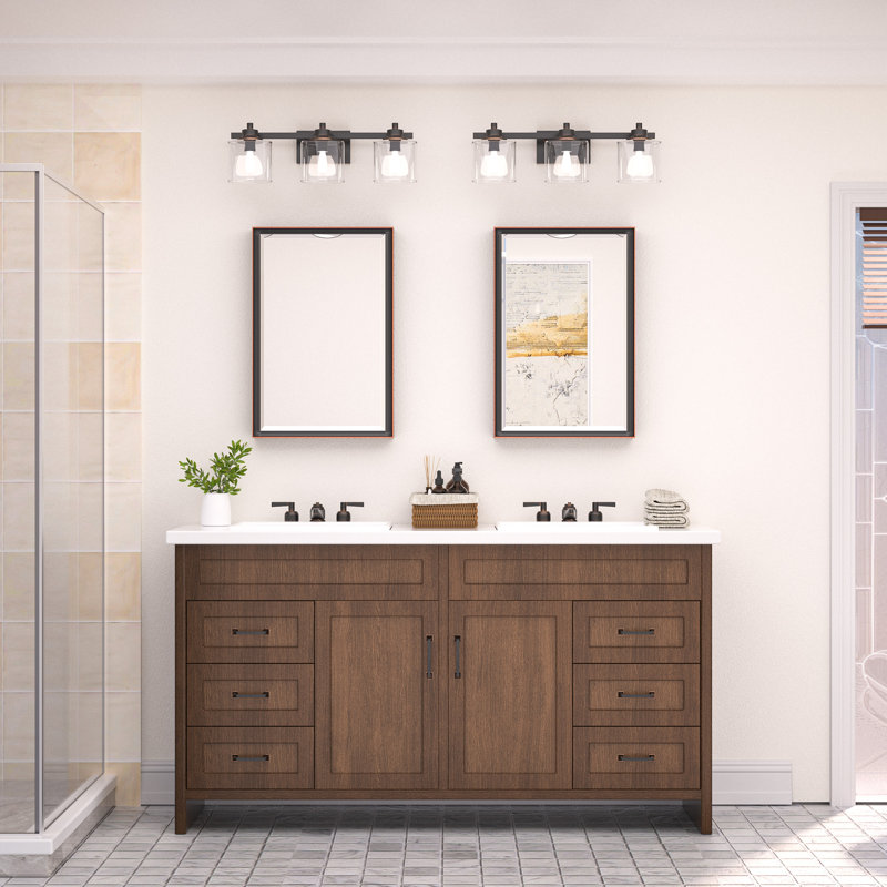 Miroir biseauté de salle de bain, 16 po x 24 po, Bronze huilé