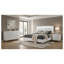 Ensemble de chambre à coucher 3 pièces Marisol Eastern King avec tête de lit à DEL, fini blanc lustré, commode et table de chevet inclus