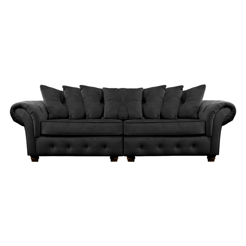 Lila 2 Seater Velvet Sofa, Black