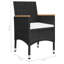  Ensemble de salle à manger 7 pièces en bois d'acacia noir durable-1699825309-1699825313