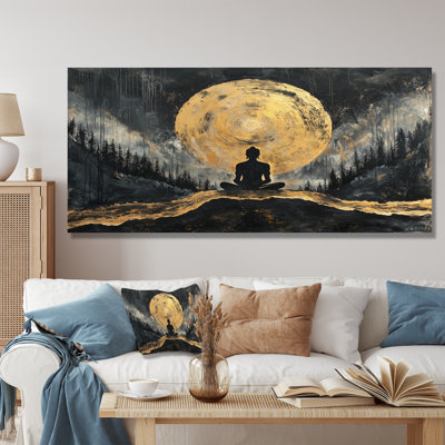«Hindouisme méditation se connectant à la forêt II» - Art mural imprimé de l'hindouisme