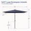 Parasol de marché rectangulaire sans base lestée 60 po x 106 po Boyland-864907186