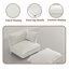Upholstered Chenille Armchair With Footstool-400165318