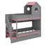 Lit superposé Playhouse avec tiroirs de rangement, escalier, DEL et tablettes-693165917