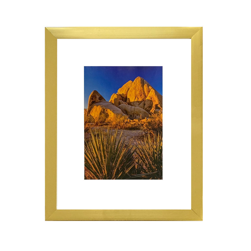 Cadres photo en PVC, cadres photo muraux avec verre HD et carton, ensemble de 5, Gold