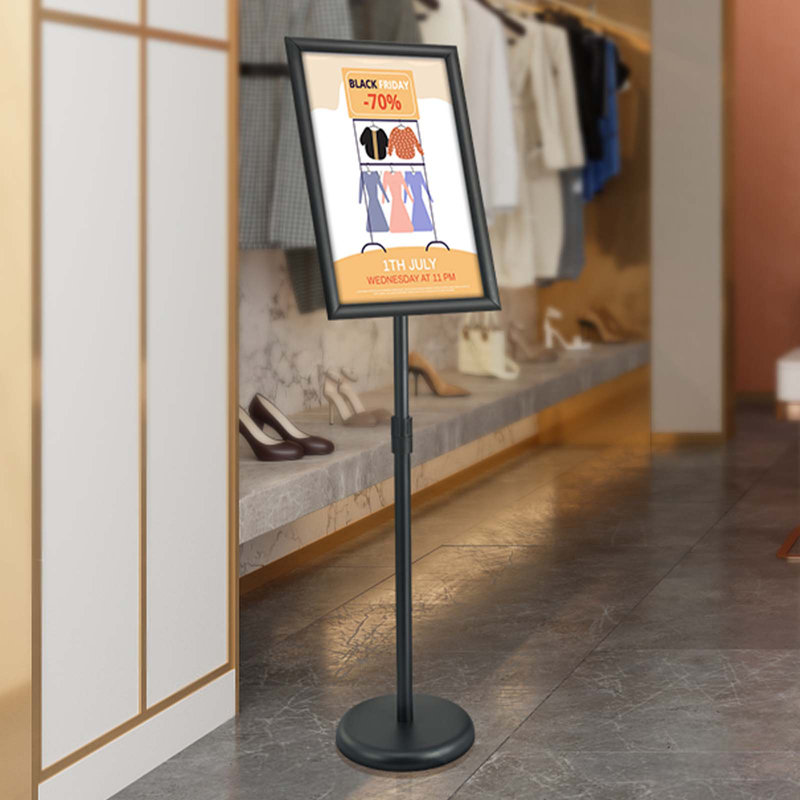 Porte-affiche piédestal avec base ronde remplissable, H 33,50 po x l 9,80 po x P 9,80 po