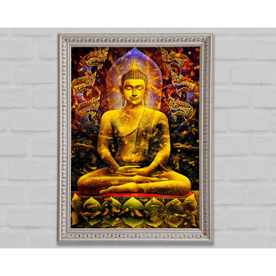 Meditierender Buddha Drachen - Druck