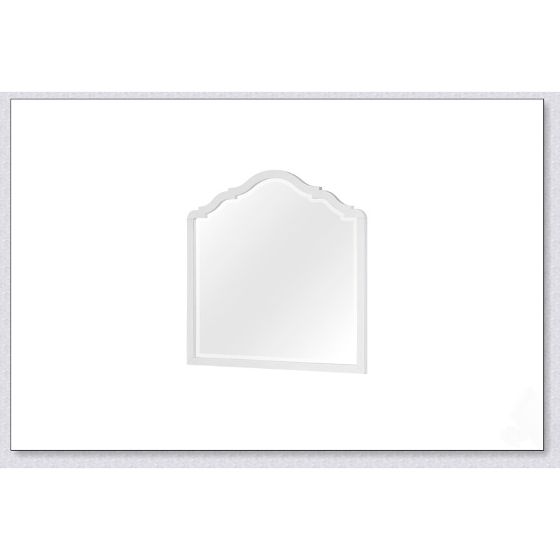 Élégant miroir arqué avec une finition en ciment doux et un placage de mindi durable, parfait pour un décor moderne et traditionnel.
