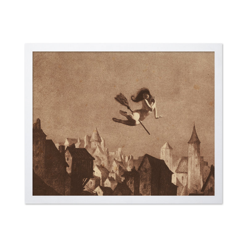 Envol pour le sabbat, Affiche, White Framed, H 08 po x l 10 po