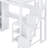 Metal Loft Bed With desk, USB Ports, 5-layer shelf, wardrobe and Stepped Stairs, White-484277670
