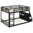 Full Over Full Bunk Bed With Lighted Bookcase, Storage Drawers And Power Outlets-1696741431