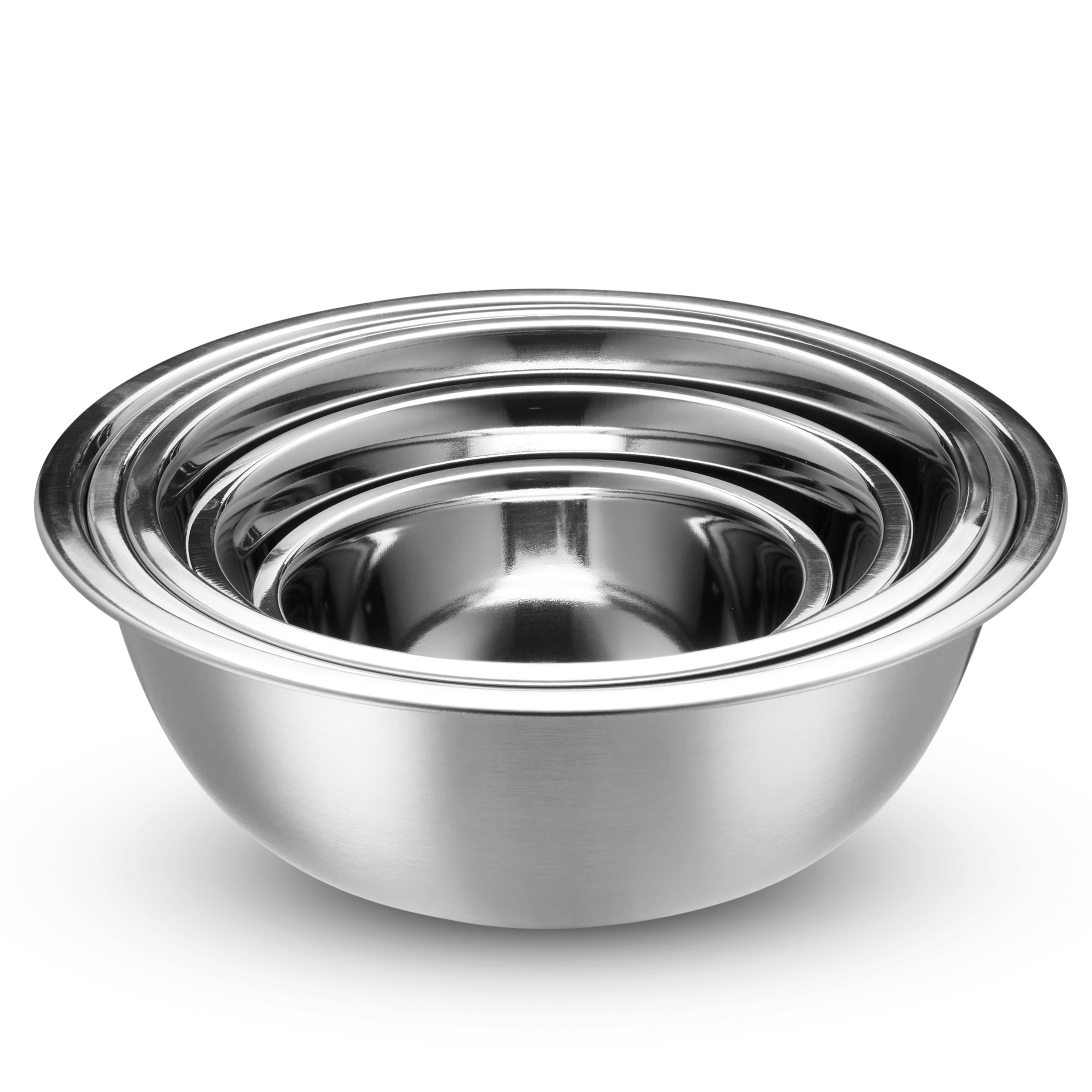 WHYSKO Stainless Steel Mixing Bowls With Lids Set, 5 Sizes Nesting