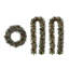 Glittered Christmas Wreath and 9ft Garland with Lights and Pincone