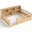 Lit de plancher à structure double en pin avec garde-corps élevés, rangement latéral et structure stable pour la chambre à coucher-2142949478-2142949483