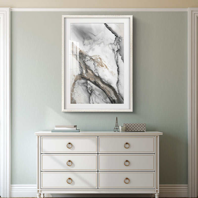 «Abstract Ink Fantasy II», reproduction encadrée, H 28,5 po x l 20,5 po, Blanc