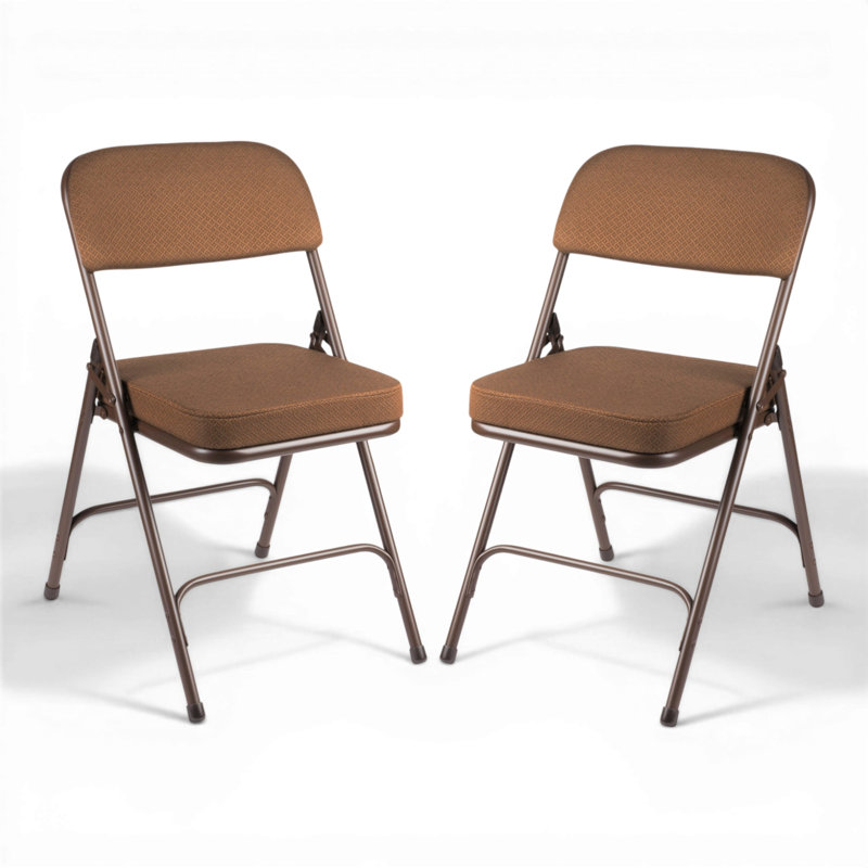 Chaise pliante rembourrée Bernadine, Doré / Brun