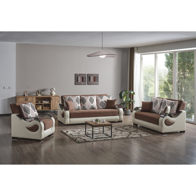 Futon convertible avec causeuse convertible avec rangement caché et support ferme clic-clac