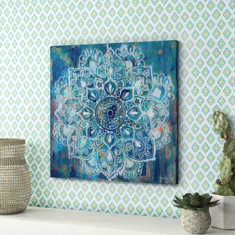 «Mandala II», reproduction de photo, H 26 po x l 26 po x p 1,5 po, Toile encadrée d'or