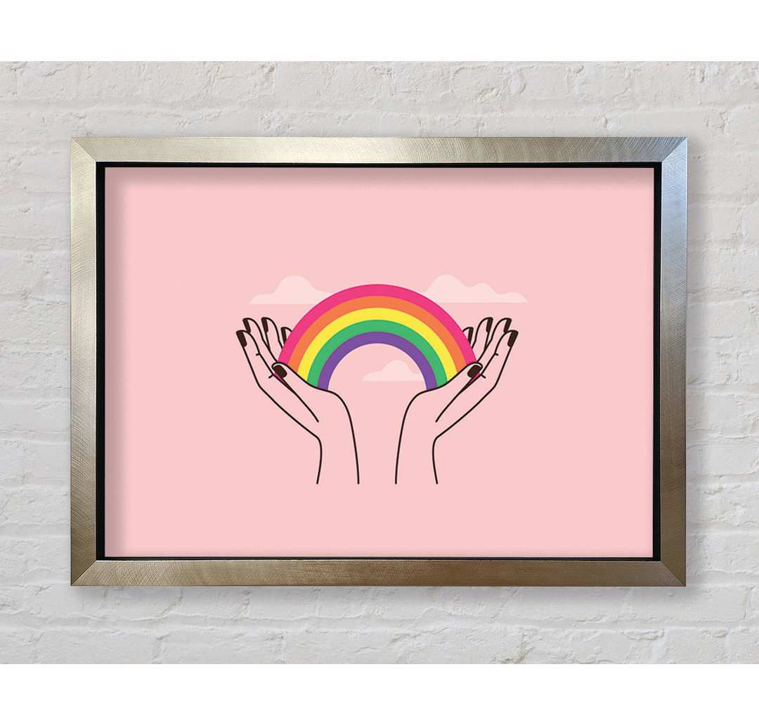 Rainbow In My Hands - Einzelne Bilderrahmen Kunstdrucke