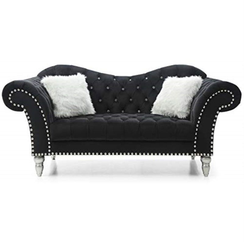 Causeuse Elliot Wilshire B1831ECCCB784396B8B314B04A7575E4, Velours noir