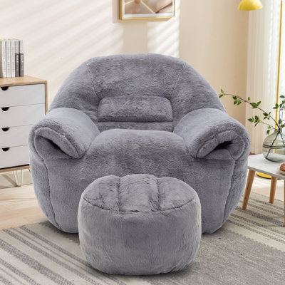 Fauteuil à billes avec accoudoirs avec repose-pieds Compression 42,5 po WVelvet