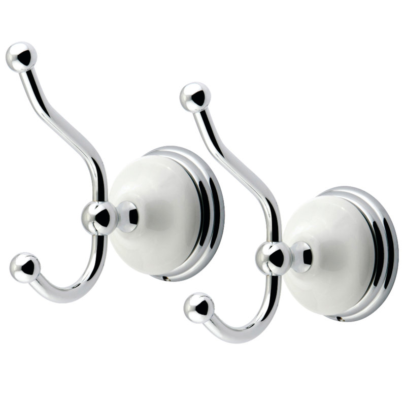 Victorian Wall-Mounted Single Robe Hook, Polished Chrome